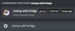 Bridge setup options screenshot