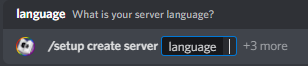 Language option screenshot